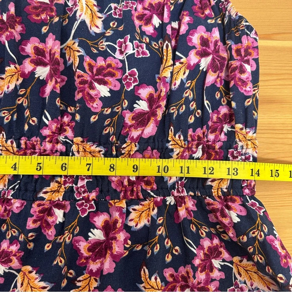 Old Navy Floral Linen-Blend Maxi Dress | Size M | Navy Pink Print | Pockets - Picture 12 of 12
